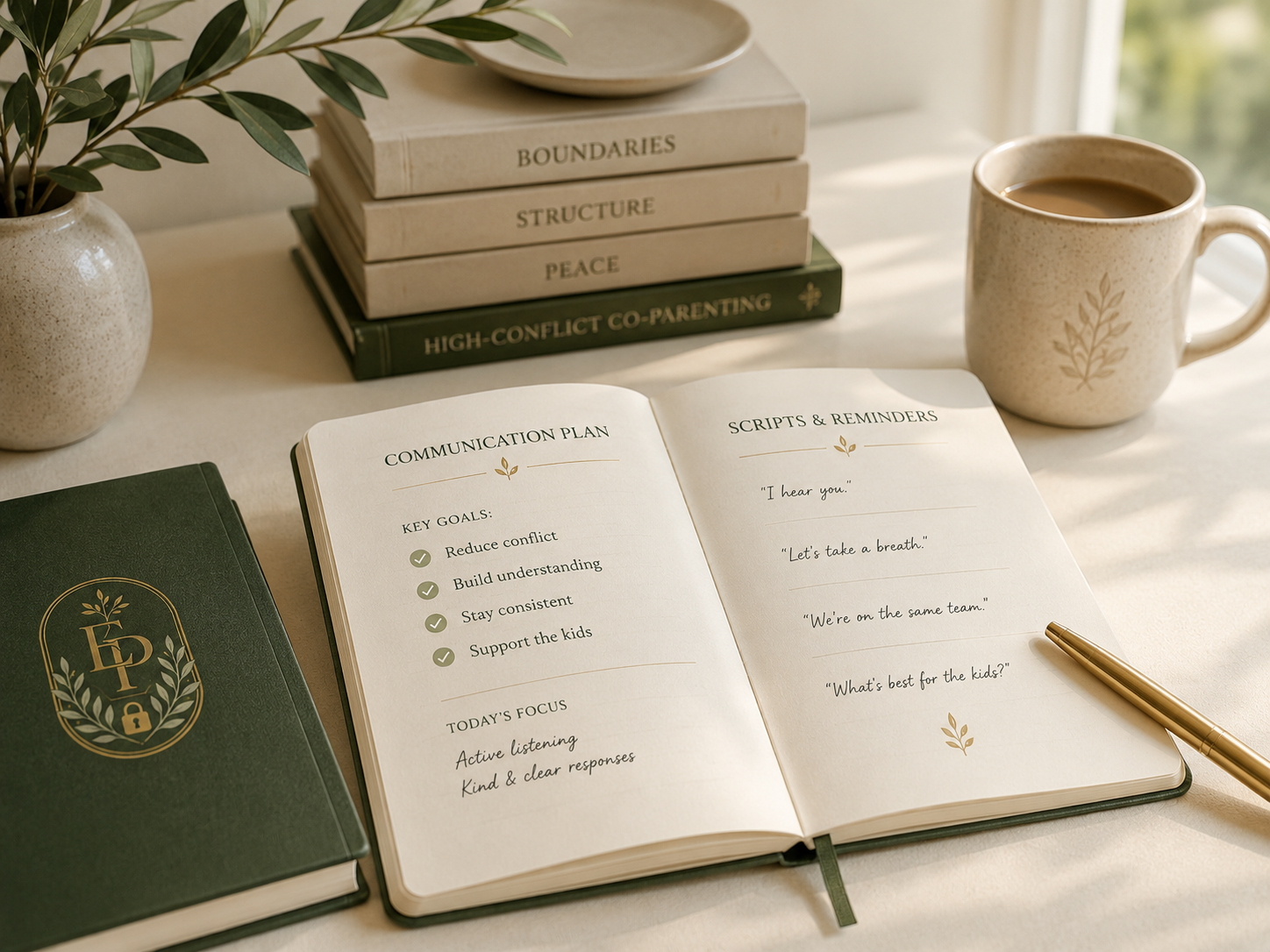 Notebook and pen for communication planning